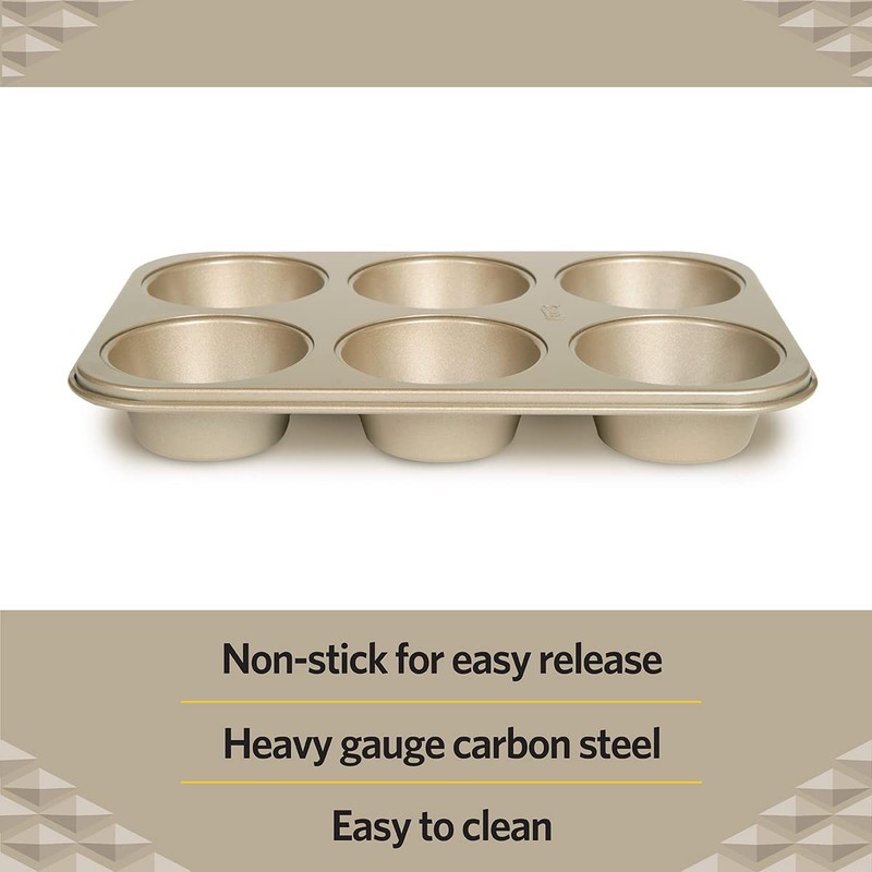 Glad Jumbo Muffin Pan Nonstick - Heavy Duty Metal Cupcake