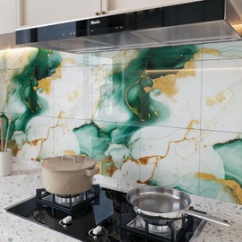 10pcs Peel and Stick Tile Shower Waterproof Marble Tiles Wall Panels, 11.8"x11.8" Self-Adhesive Backsplash Tile, PVC Wall Panels Shower Tiles for Home Bathroom, Kitchen, Living Room White (3)