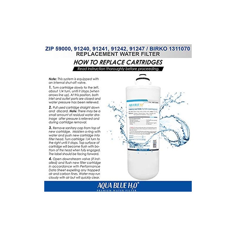 Zip 91240 Hydrotap Compatible Triple Action Water Filter