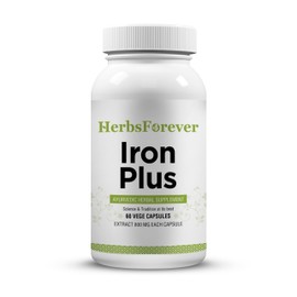 Herbsforever Iron Plus Capsules Supplement Promotes Iron Level 60 Capsules