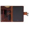 LONDO Genuine Leather Portfolio with Notepad and Snap Closure (Brown,