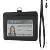 PU Leather Retractable Badge Holder with Clear ID Window &