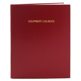 BookFactory Equipment Log Book - 96 Pages 8'' x 10'' Red Cover Section Sewn Hardbound (Made in USA)