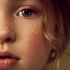 Poemtian 10pcs Glitter Freckles Face Tattoo, Gold Star & Dot