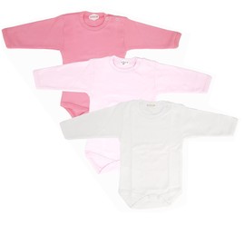 Blue Eyes Baby and Children's Long-Sleeved Baby Bodysuit for Boys and Girls 100% Natural Cotton Equipment Baby Equipment Bodysuit Set, Set of 3 girls