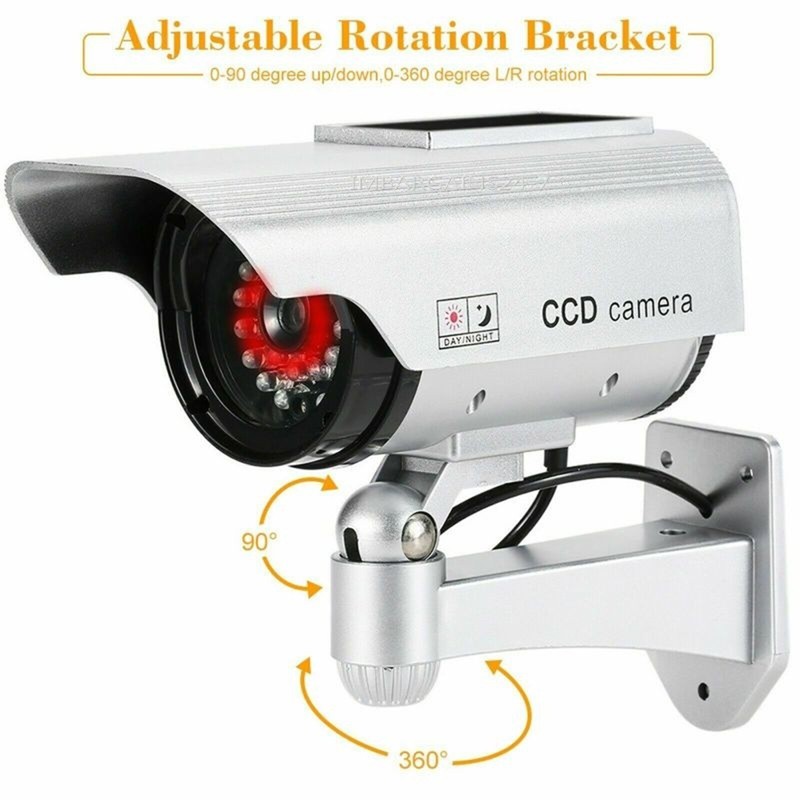 Solar Powered Simulated Dummy Camera Security CCTV Outdoor Waterproof Emulational