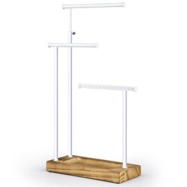 SRIWATANA Jewelry Organizer Display Extra Tall Necklace Holder 3 Tier Jewelry Tree Stand (Carbonized Black）