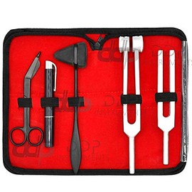 DDP Reflex Percussion Kit - Set of 5 pcs Taylor Hammer + Penlight + Tuning Fork C 128 C 512 + Bandage Scissors 5.5"