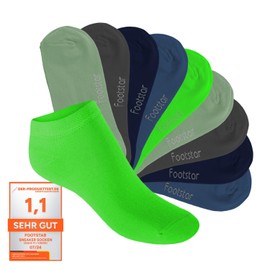 Footstar Sneak It! children's trainer socks (10 pairs), short socks for girls and boys - Cool colours, size: 31-34