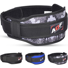 AQF Weight Lifting Belt Back Support Contoured 5.5 Inch Neoprene Back & Core Lumbar Support for Bodybuilding, Powerlifting, Squats, Deadlifts, Strength Training & Exercise (Dotted Camo, L)