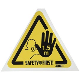 Warning Sign Safety Sticker - Stop at 1.5m Pack of 4
