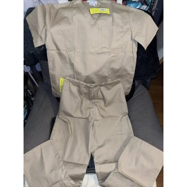 Natural scrubs classic comfort scrub set small taupe Unisex Medical mens womens