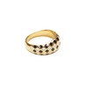 18K Gold Plated Titanium Checker Dome Ring. Vintage Styled Women