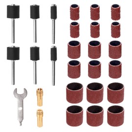 Swpeet 192Pcs 9 Types Sanding Drum Set, 80#/120#/240# Sanding Band Sleeves and 2 Sizes Drum Mandrels for Rotary Tool, Sanding Sleeves Sandpaper Kit with Drum Mandrels for Drill Presses Power Drills