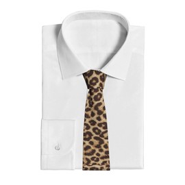 TUFOSERY Leopard Print Men's Novelty Printed Necktie Formal Party Wedding Gift Ties for Men