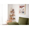 OAKERLAND Oak Floating Corner Shelf with Hidden Cables Channel, Solid