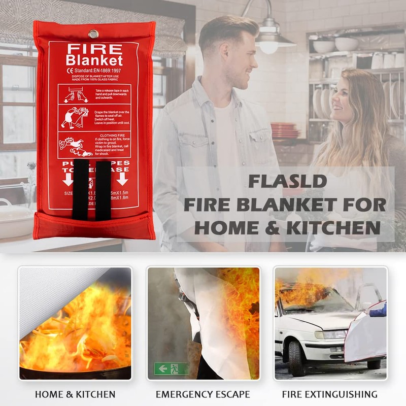 FLASLD Fire Blanket for People Emergency Fire Escape, Anti-interference Flame