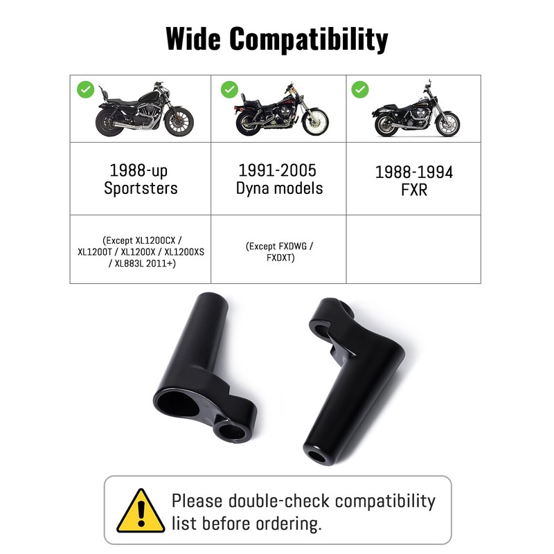 LUXEMOTO Turn Signal Relocation Kit for Harley Sportsters, Front Turn