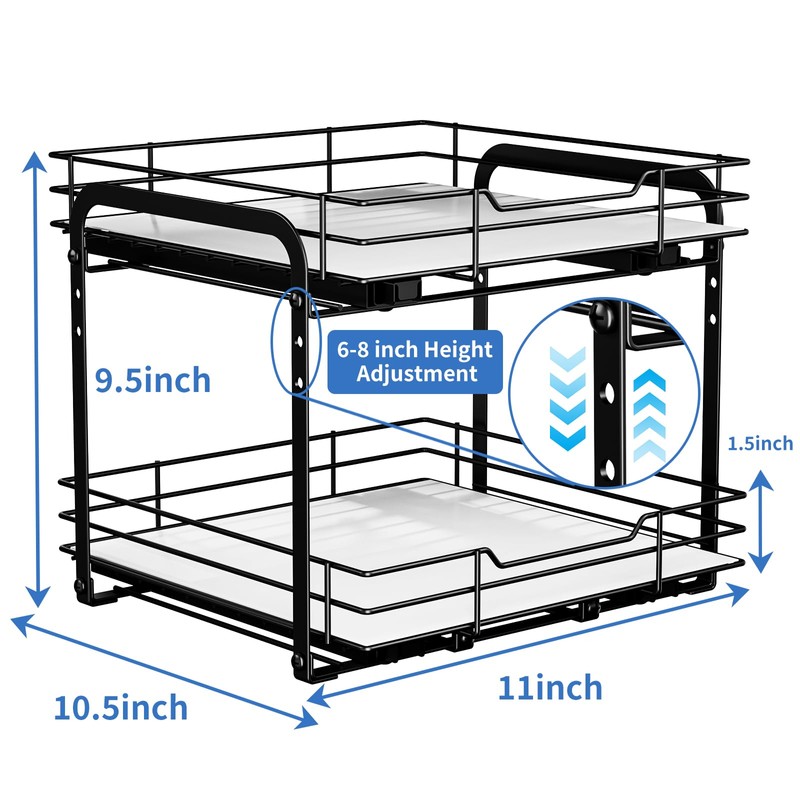 BOIVSHI 2-Tier Spice Rack Organizer, Pull Out Spice Rack for