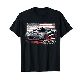 C8 American Muscle v8 Supercar Stingray Cool Vette Mechanic T-Shirt