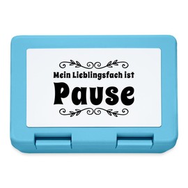 Spreadshirt Mein Lieblingsfach Ist Pause Brotdose Lunchbox, One size, Saphirblau