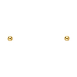 14k REAL Yellow Gold 3mm Ball Stud Earrings with Screw Back