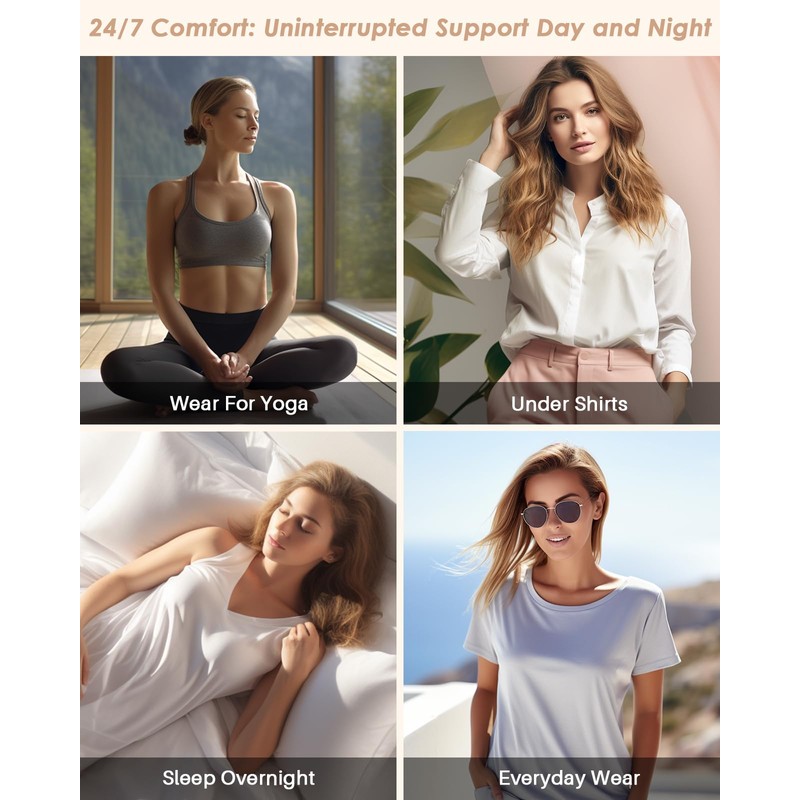 LEYSHE Wireless Support Bra Full Coverage Padded Push Up Wireless
