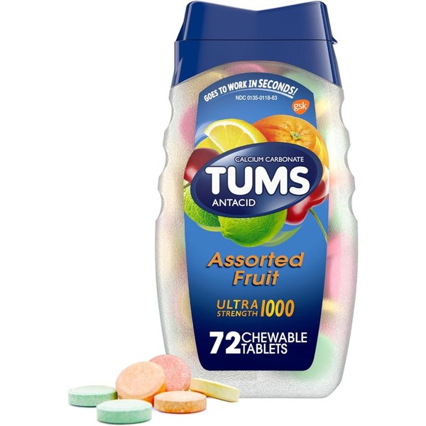 TUMS TUMS Ultra Maximum Strength Chewable Tablets, Assorted Fruit -