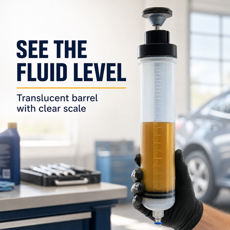 500ml Automotive Fluid Extractor Syringe Hand Pump with Hose