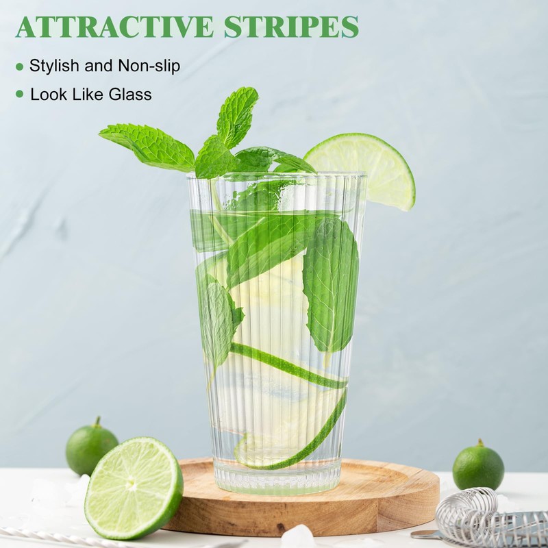 600ml Plastic Water Tumblers,Large Capacity Water Cups Acrylic Drinking Glasses