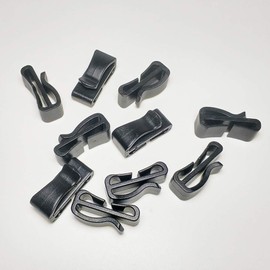0.8 inch (20 mm) Wide Tape, Belt Clip, Tape Clip, Auxiliary Buckle, Black, Set of 10