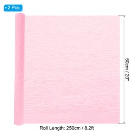 PATIKIL 8.2ft Crepe Paper Roll, 2 Roll 20" Width Soft Paper Streamer Sheet for Craft Flower Making Wrapping Party Birthday Wedding Decoration, Dark Pink