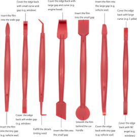 Vinyl Wrap Tool Kit Window Tint Kits for Automotive Vinyl Wrap, Window Film Installation, Include 7PCS Tinting Squeegee, Felt Squeegee, Vinyl Wrap Gloves, Cleaning Cloth and Snap-Off Utility Knife