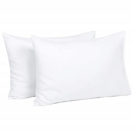 Toddler Pillowcase, Travel Pillow Case Pack of 2 Set - Organic Cotton Child Pillowcase - Soft & Breathable Baby Pillow Cases Cover with Envelope Closure for Boys and Girls, Size 15 x 23 Inches White