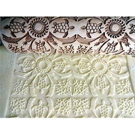HAWAII Rolling Pin with Pineapple Dolphin Turtle Seaside Beach Sun Hawaii Pattern Design Baking Tool