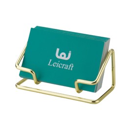 Leicraft Business Card Holder for Desk, Cute Metal Card Organizers and Office Desk Accessories for Men and Women (Golden)