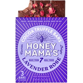 Honey Mama's, Lavender Rose Cocoa Truffle Bars, No Refined Sugar, Gluten Free, Dairy Free, Soy Free, Paleo, 2.5 Ounce, 3-Serving Bar