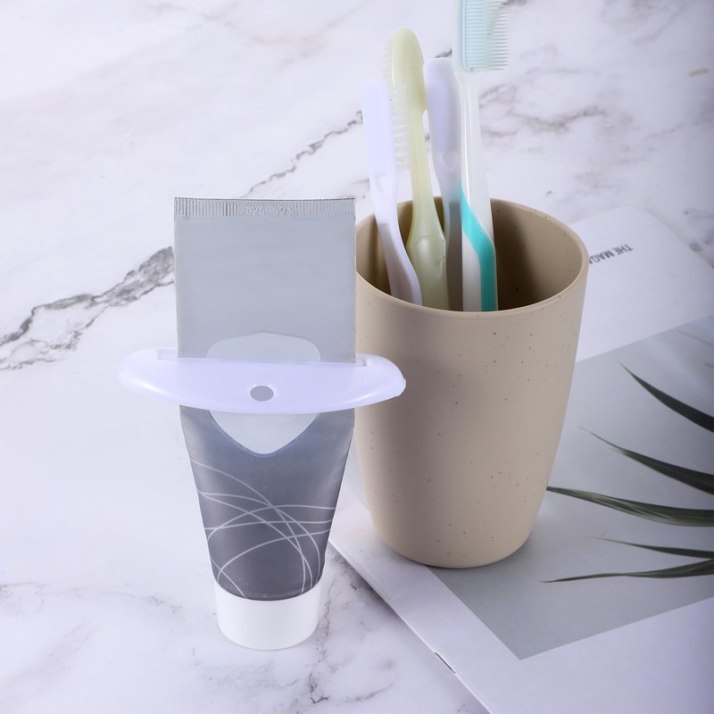 Ajcotahm 5PCS Plastic Toothpaste Tube Clip Dispenser White Toothpaste Squeezer