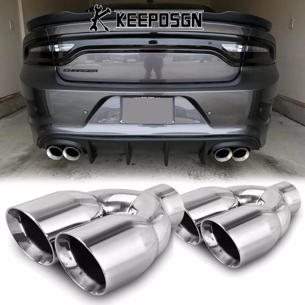 KEEPDSGN For Dodge Charger 06-23 Dual 2.5" to 3.5" Quad