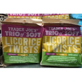 Trader Joe's 2 Bags Trader Joe's Trio Of Soft Licorice Twists Raspberry, Mango , Green Apple