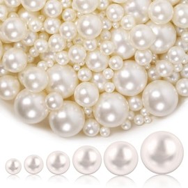 1300 Perlas Blancas de Plástico Redondas para Manualidades, Relleno de Jarrón, Decoración de Mesa, Bodas y Hogar