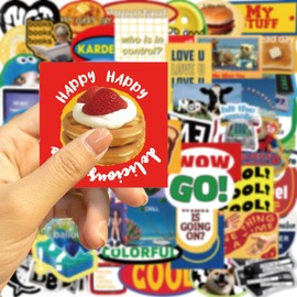 Cute Sweet Retro Stickers, 60Pcs Aesthetic Sweet Vintage Y2K Vinyl Decals for Kids Girls Teens, Zumkjde Cartoon Cool Graffiti Sticker for Decor Water Bottles Laptops Journal Phone