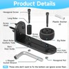 2PCS Sliding Barn Door Floor Guide, Adjustable Rubber Rollers, Flush