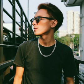 BRIJEWNES Sterling Silver Chain for Men - 925 Silver Chain for Men 10mm Diamond Cut Mens Silver Necklace 22 Inches Cuban Link Chain for Mens Jewelry Silver Necklace Men Silver Chain for Men