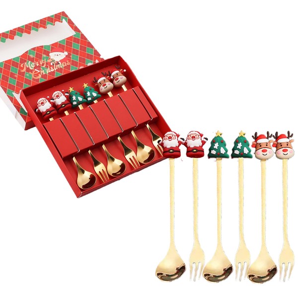 Set of 6 Christmas Cutlery Set, Christmas Cutlery Gift Box,