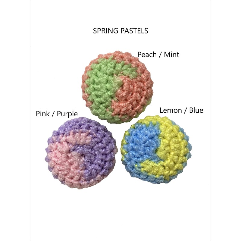 Nylon Netting Dish Scrubbies - Holiday 3-packs - Non-Scratch, Reusable