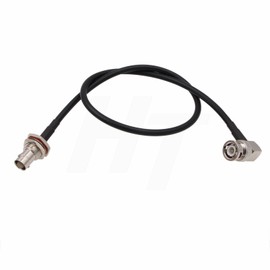 HangTon 6G SDI Coax 50 Ohm Cable Right Angle BNC Male to BNC Female Bulkhead Mount, Double Shielded Low Loss RG223 for Camera Monitor Video Antenna GPS Radio (60)