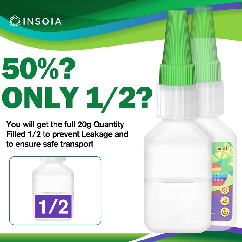 INSOIA Super Silicone Glue Clear, 20g, Strong Bond, with Precision