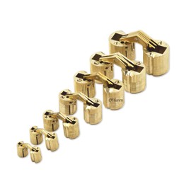 GEFONG Mini Hinges Barrel Hinge 16 mm for Cabinet Door Panel Connection Small Box DIY Handmade Brass Matt Concealed Hinge Drill Hinge 180 Degree Opening Angle Pack of 4