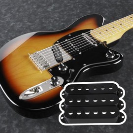 Yibuy Black Plastic Guitar Single Coil Pickup Mounting Rings Frame Pack of 2